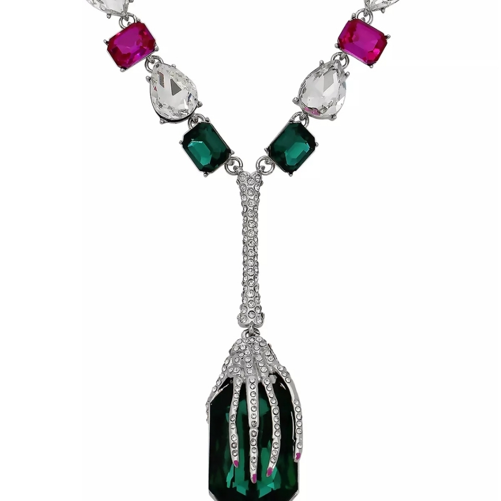 Betsey Johnson Faux Stone Skeleton Hand necklace